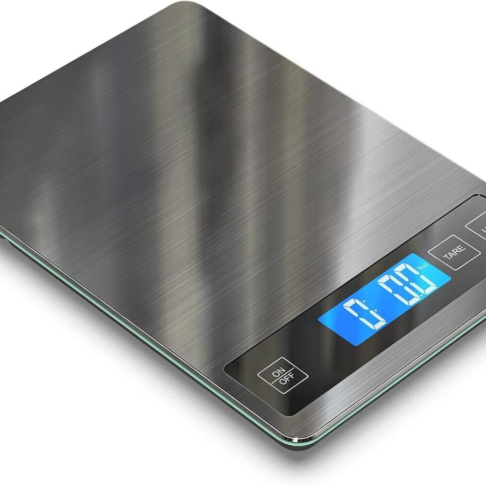 Food Scale, 22lbs Digital Kitchen Grey Stainless Steel Scale Weight Grams and oz